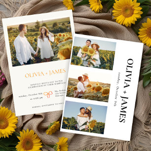 Boho Photo Collage Elegant summer wedding Invitation