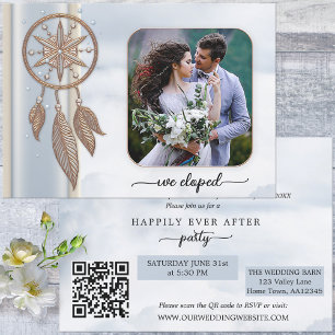 Boho Photo Dreamcatcher Happily Ever After Party Invitation