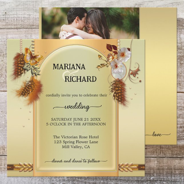 Boho Photo Dreamcatcher Wedding Invitation (Creator Uploaded)