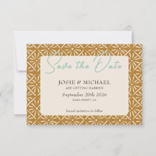  Boho photo Flat Save The Date Card
