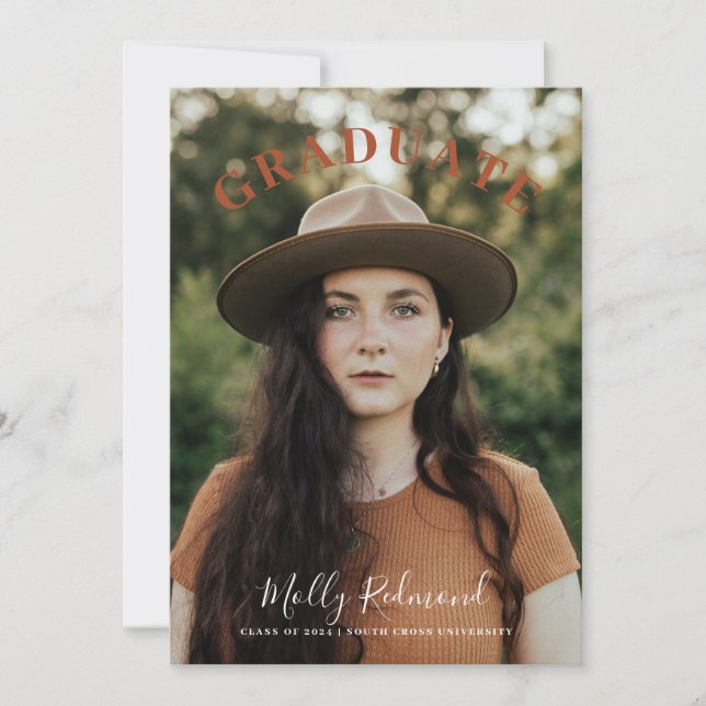 Boho Photo Graduation Announcement (Front)