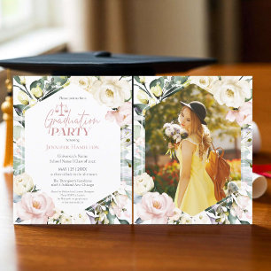 Boho Photo Law School Graduation Party Invitation