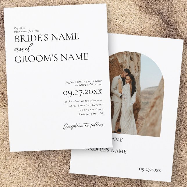 Boho Photo Minimalist Modern Simple Wedding Invitation (Boho Photo Minimalist Modern Simple Wedding Invitation)