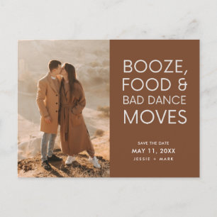 Boho Photo Terracotta Wedding Save the Date Announcement Postcard