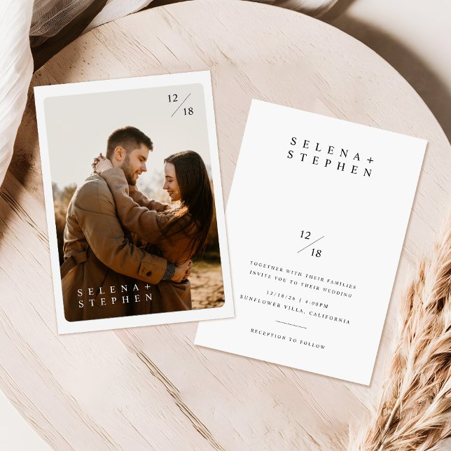 Boho Photo Wedding Invitation | Modern Minimalist (Creator Uploaded)
