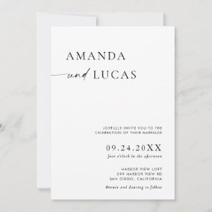 Boho Photo Wedding Invite German Minimalist