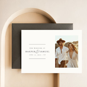 Boho Photo Wedding Invite   Modern Elegant