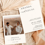 Boho Photo Wedding Invite | Modern Minimalist<br><div class="desc">This lovely Wedding Invitation features a clean minimalist design with accents of modern calligraphy and is perfect to upload a photo of you and your future spouse! Easily edit most wording to match your event! Text and background colours are fully editable —> click the "Edit Using Design Tool" button to...</div>