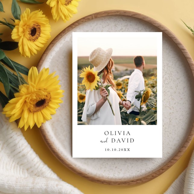 Boho Photo Wedding Modern Minimalist Invitation (Creator Uploaded)