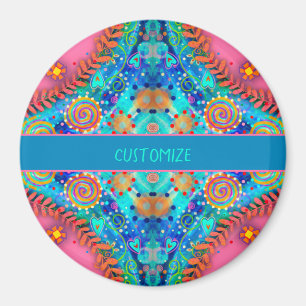 Boho Pink Abstract Personalised Inspirivity Magnet