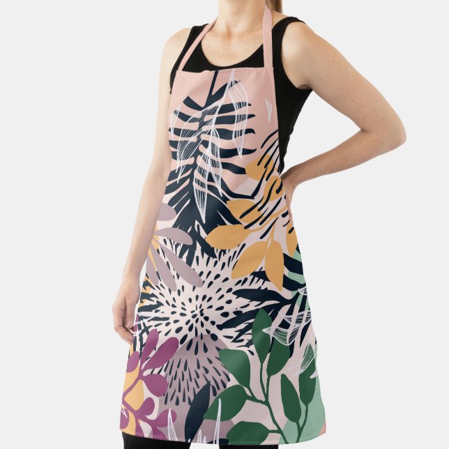 Boho Pink and Navy Apron (Insitu)