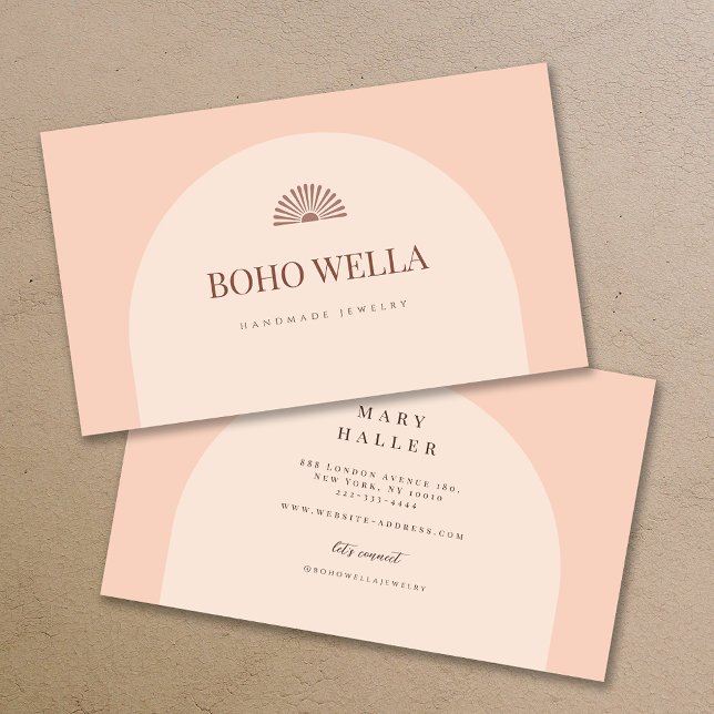 Boho Pink Arch Business Card (Creator Uploaded)