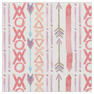 Boho Pink Bold Watercolor Fabric