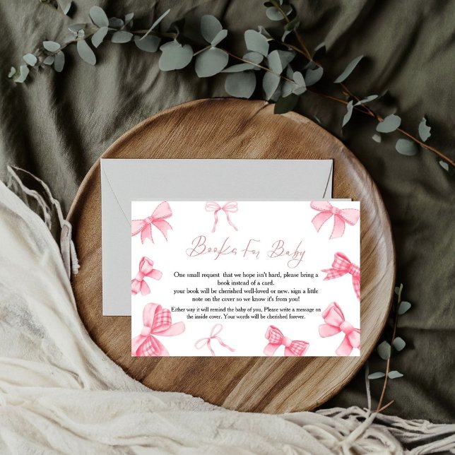 Boho Pink Bow  book for baby request Card (Creator Uploaded)