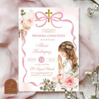 Boho Pink Coquette Pampass Grass First Holy Commun