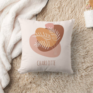 Boho Pink Custom Name Soft Baby Girl Nursery Kid Cushion