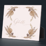 Boho Pink Custom Name Tabletop Plaque with Easel<br><div class="desc">Boho Shower Custom Name Sign.  Contact designer to add your specific name.</div>