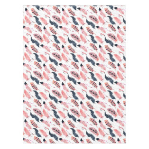 Boho Pink Feathers Tablecloth