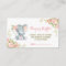 Boho Pink Floral Elephant Diaper Raffle Ticket