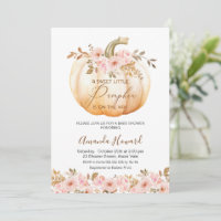 Boho Pink Floral Little Pumpkin Baby Shower