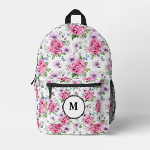 BoHo Pink Floral Printed Backpack
