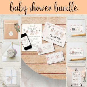 Boho Pink Girl Baby Clothes Baby Shower Welcome  Poster