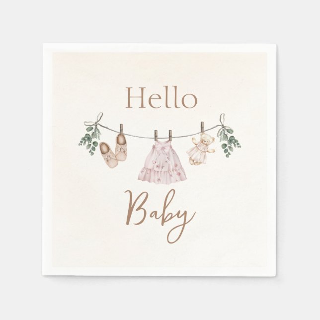 Boho pink Girl Baby Clothes  Napkin (Front)