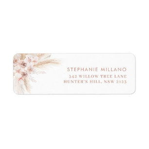 Boho Pink Girl Baptism Return Address 