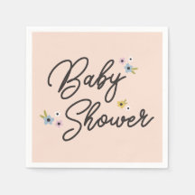 Boho Pink Little Lady Spring Flowers Baby Shower
