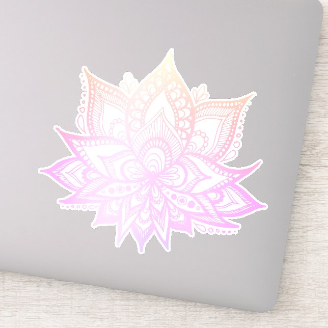 Boho Pink Ombre Lotus Flower (Detail)