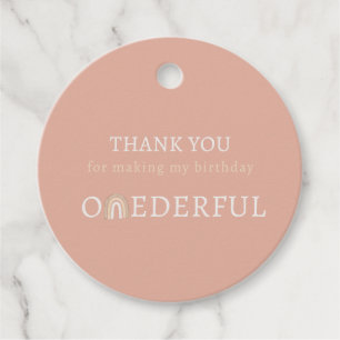 Boho Pink Onederful First Birthday Party Favour Ta Favour Tags