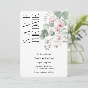 Boho Pink Orchid Save The Date Template Printable