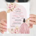 Boho Pink Princess Floral Mis Quince Invitation<br><div class="desc">Boho Pink Princess Floral Mis Quince Invitation</div>