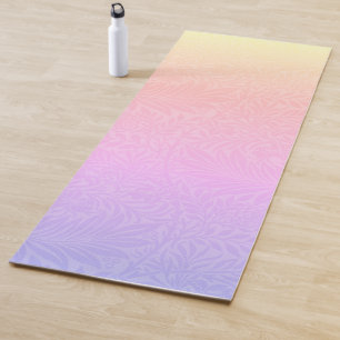 Boho Pink Purple Rainbow Botanical Yoga Mat