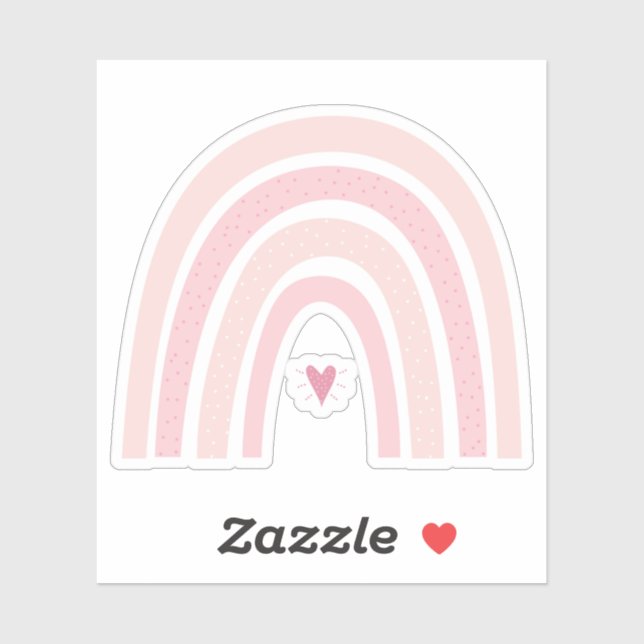 Boho Pink Rainbow Contour Sticker (Sheet)