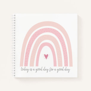 Boho Pink Rainbow Spiral Notebook