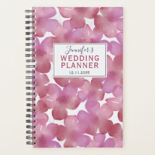 Boho Pink & Red Floral Pattern Wedding Planner