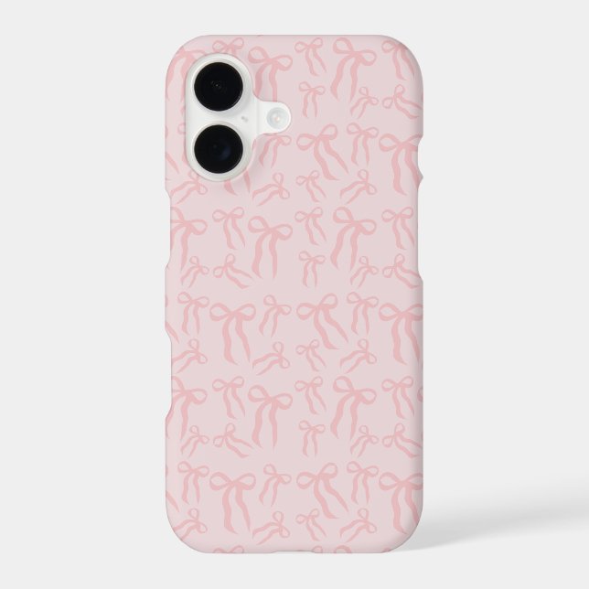 Boho Pink Ribbon Bows Pattern On Powder Blush Pink (Back)