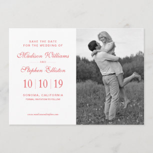 Boho Pink Rose Floral Watercolor - Save the Date