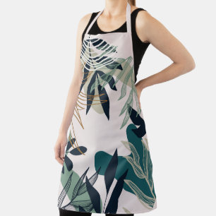 Boho Pink, Teal and Navy Leaves  Apron