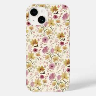 Boho Pink Watercolor Wildflower Case-Mate iPhone 14 Case