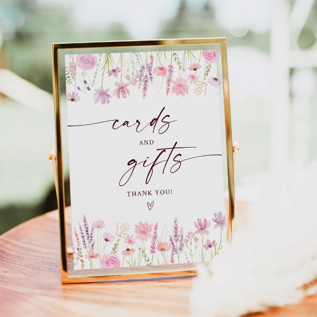 Boho Pink Wildflower Cards and Gifts Birthday Sign (Creator Uploaded)