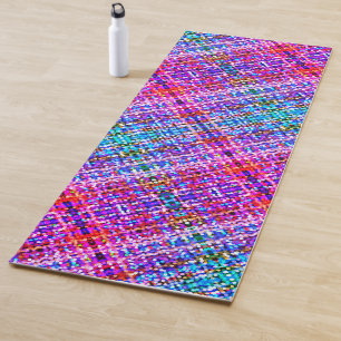 Boho Plaid Bokeh Pattern Reversible Yoga Mat