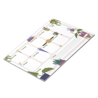 Boho Plant Aesthetic Weekly Planner Desk Pad – Cut