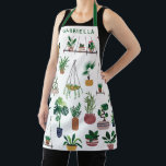 Boho Plant Lady Illustration Art Personalised Apron<br><div class="desc">For the person in your life who believes that one can never have too many plants, a modern boho style illustration of a variety of indoor and outdoor plant types including trendy monstera leaves, hanging plants, ferns, bonsai, houseplants, and more. Cool gift for nature lovers, plant lady, gardeners, and botanists....</div>