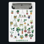 Boho Plant Lady Illustration Art Personalised Mini Clipboard<br><div class="desc">For the person in your life who believes that one can never have too many plants, a modern boho style illustration of a variety of indoor and outdoor plant types including trendy monstera leaves, hanging plants, ferns, bonsai, houseplants, and more. Cool gift for nature lovers, plant lady, gardeners, and botanists....</div>