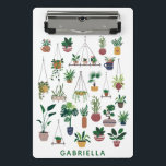 Boho Plant Lady Illustration Art Personalised Mini Clipboard<br><div class="desc">For the person in your life who believes that one can never have too many plants, a modern boho style illustration of a variety of indoor and outdoor plant types including trendy monstera leaves, hanging plants, ferns, bonsai, houseplants, and more. Cool gift for nature lovers, plant lady, gardeners, and botanists....</div>