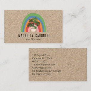 Boho Plant Lover Organic Master Gardener Nursery  Business Card