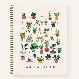 Boho Plant Lovers Greenery Personalised Name Notebook