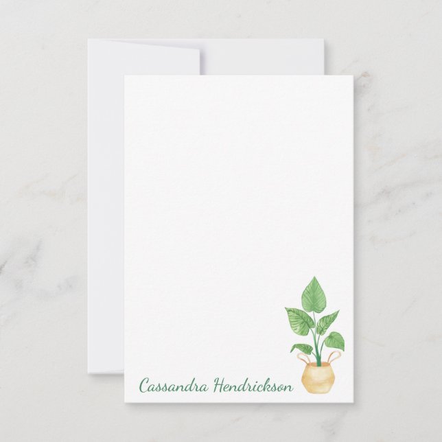 Boho Plant Modern Minimalist Personalised Card (Front)